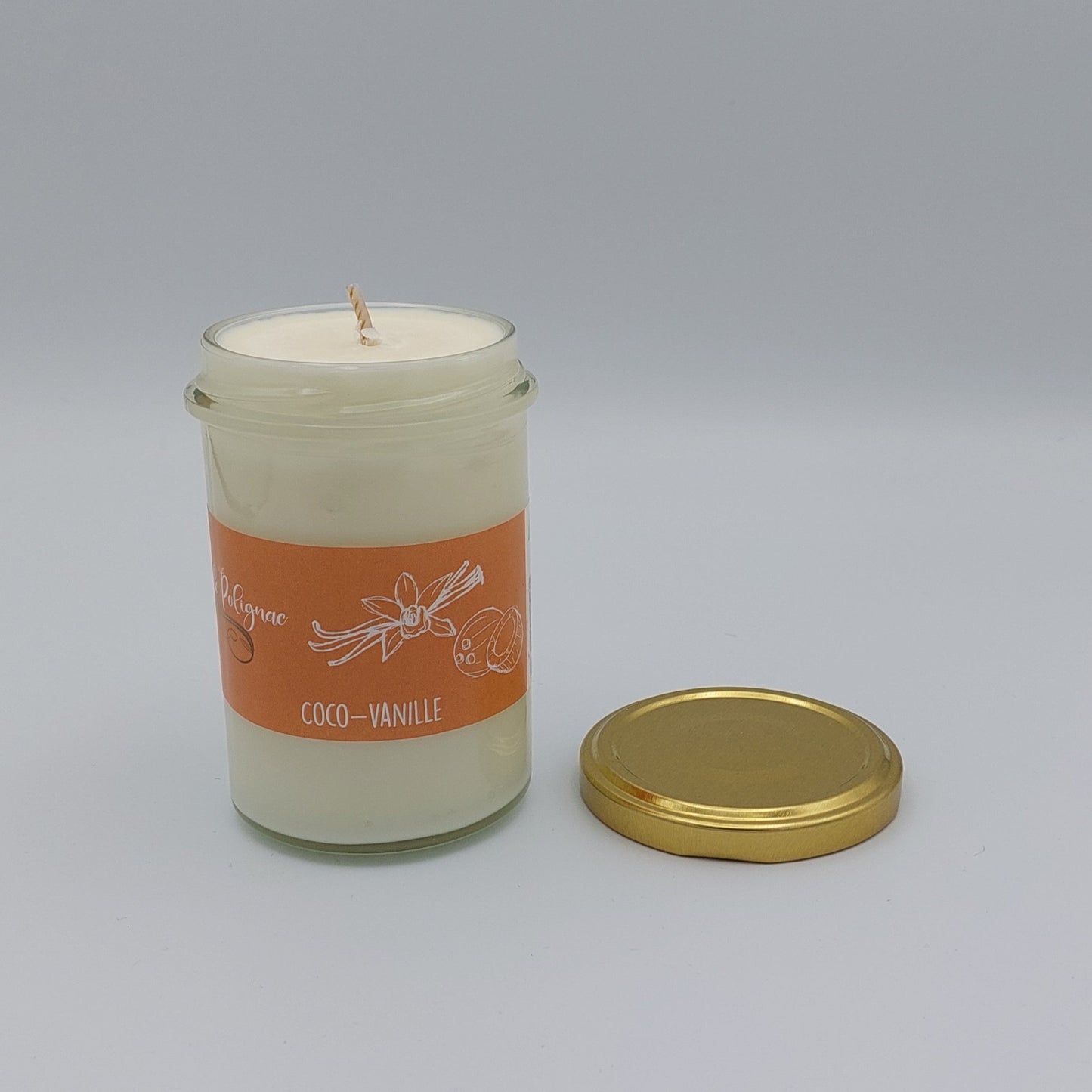 bougie coco vanille - Les bougies de Polignac - bougie végétale cire de soja