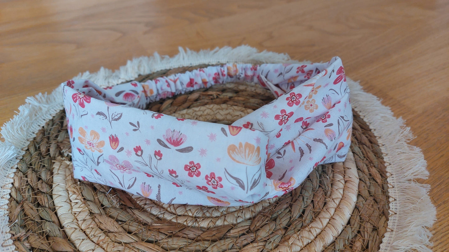 Headband " Summer" - blanc fleuri