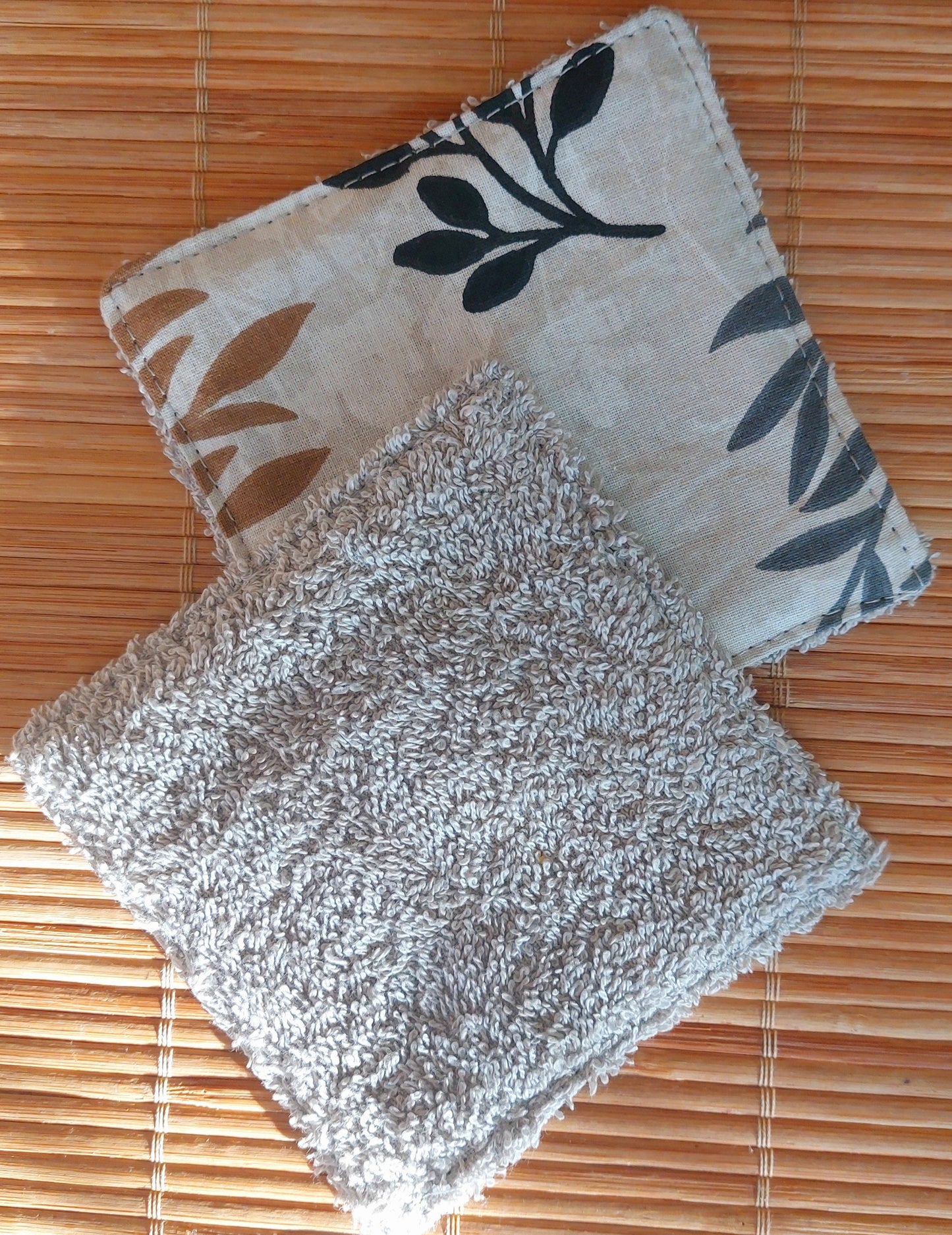 Panière avec 5 lingettes lavables - gris