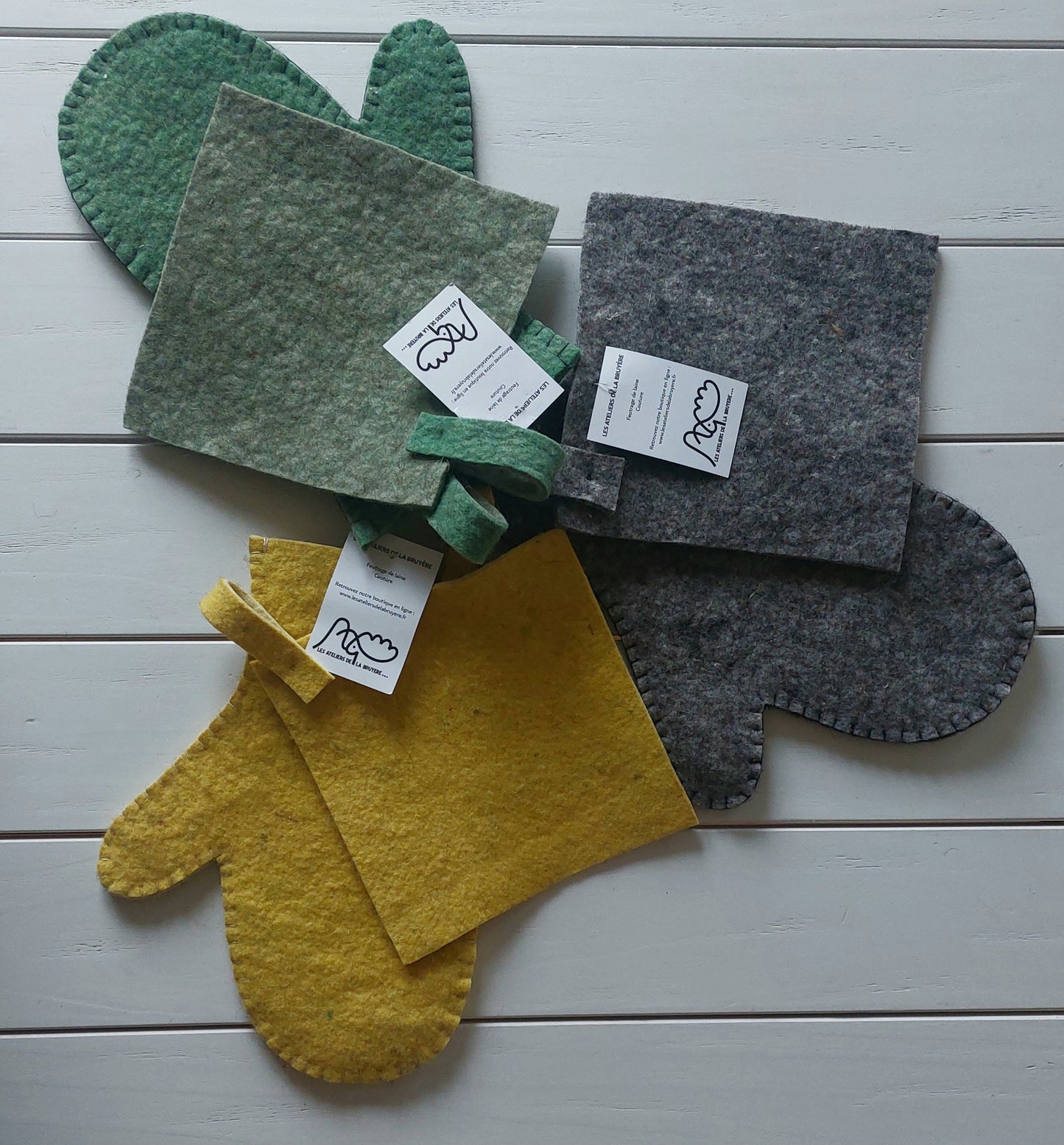 Manique et gant en feutre 100% france artisanat