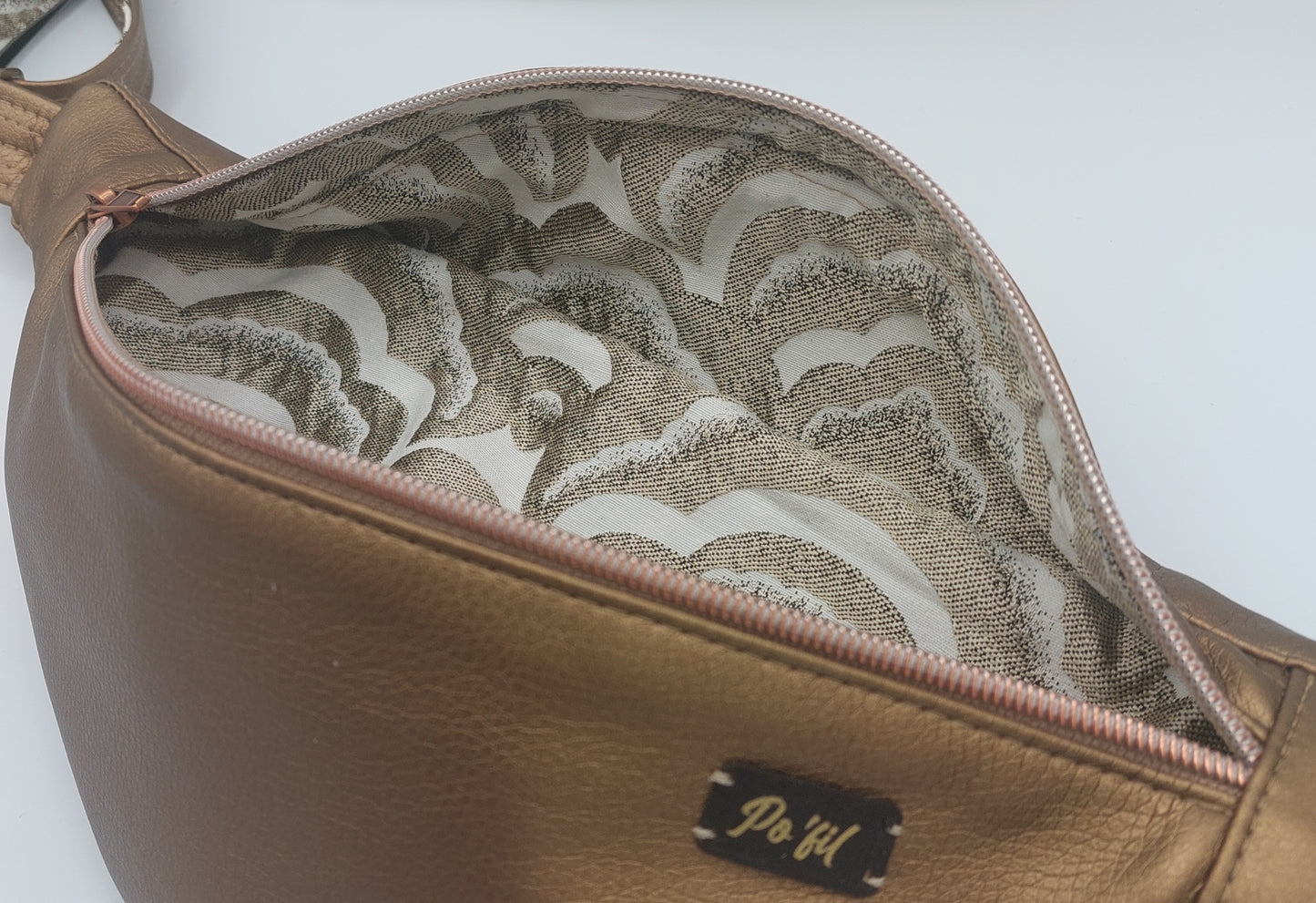 Sac banane simili cuir couleur bronze