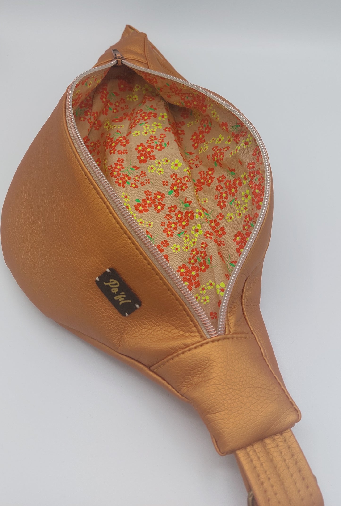 Sac banane simili cuir couleur cuivre