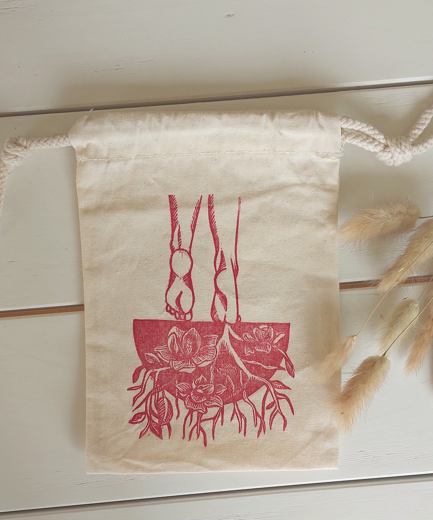 Pochon en coton linogravure