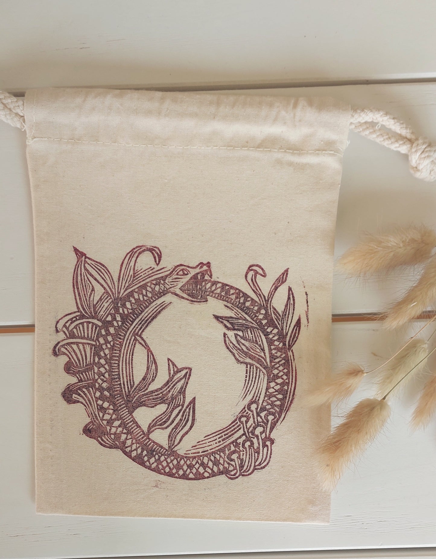 Pochon en coton linogravure