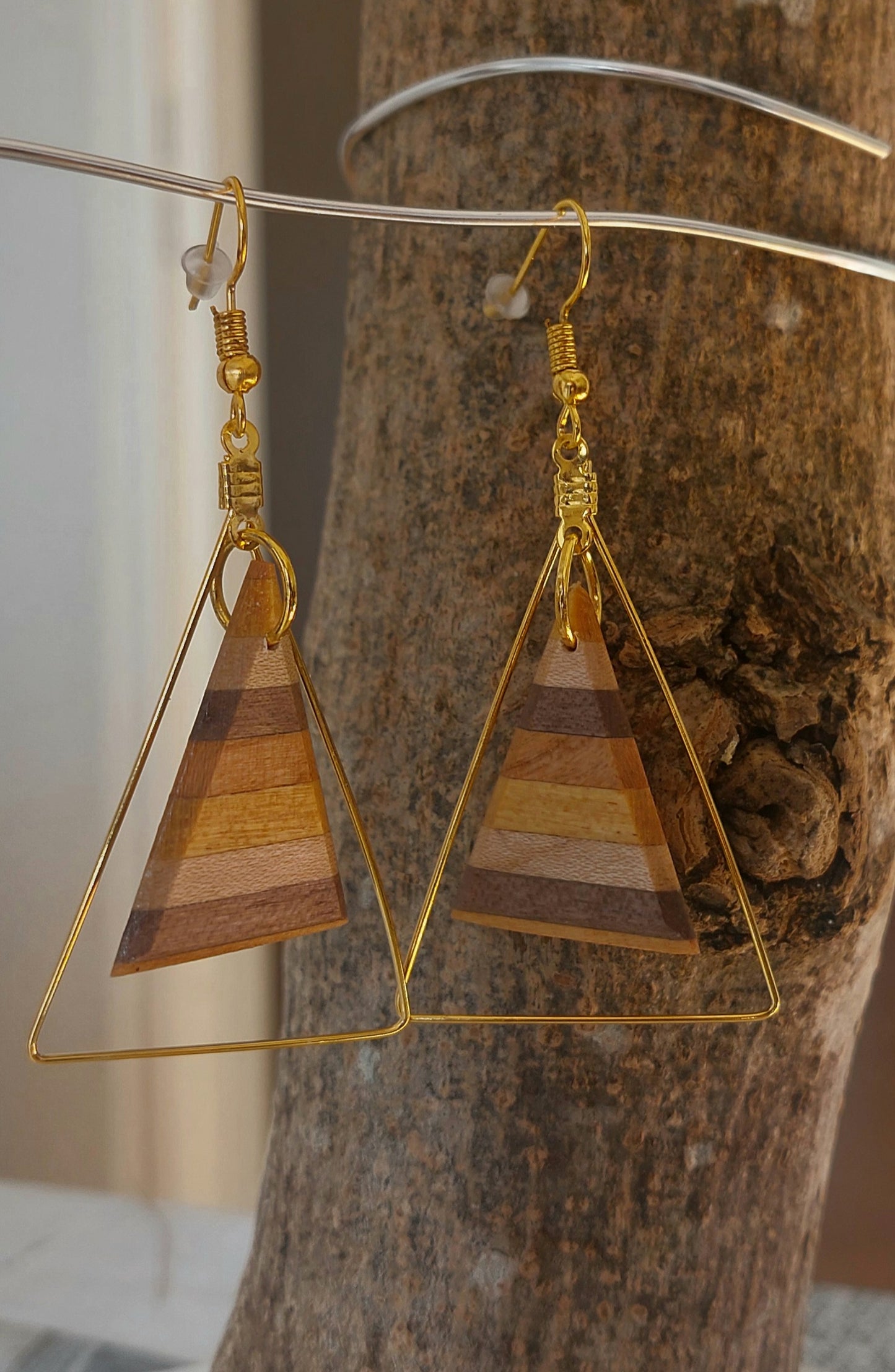 Boucles d'oreilles bois