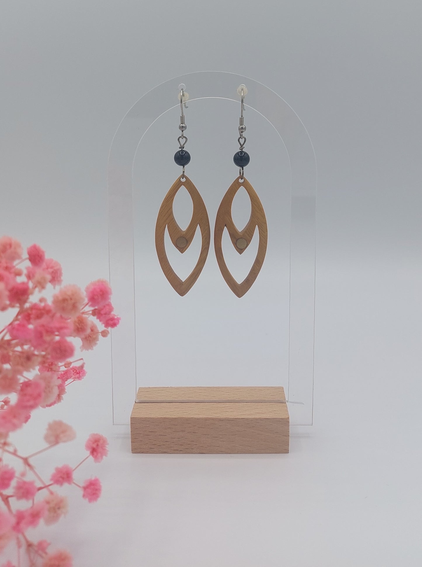 Boucles d'oreilles bois