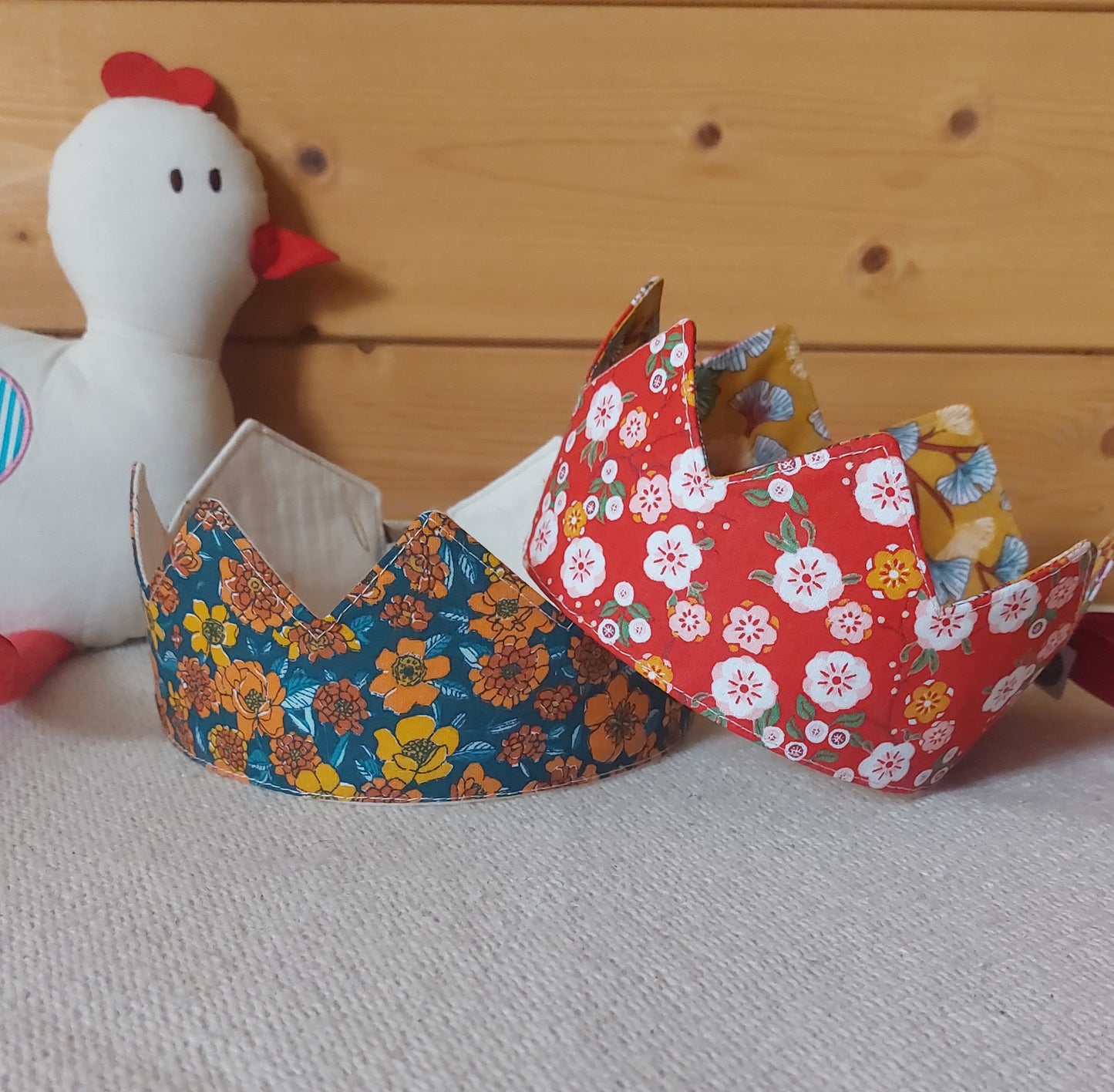couronne enfant réversible textile biologique