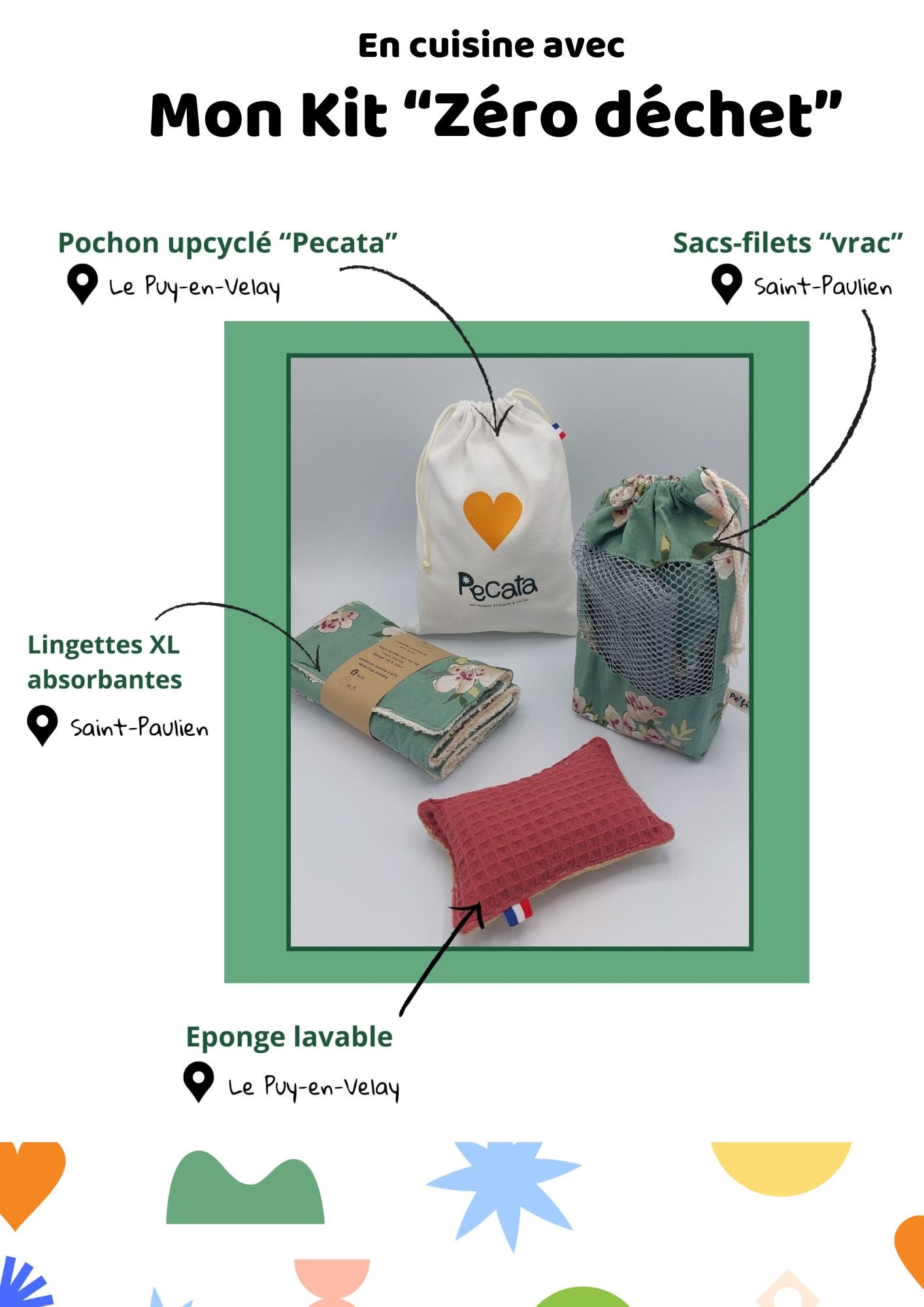 En cuisine avec mon kit cuisine zéro déchet ! alternatives aux accessoires de cuisine créateurs de déchets.