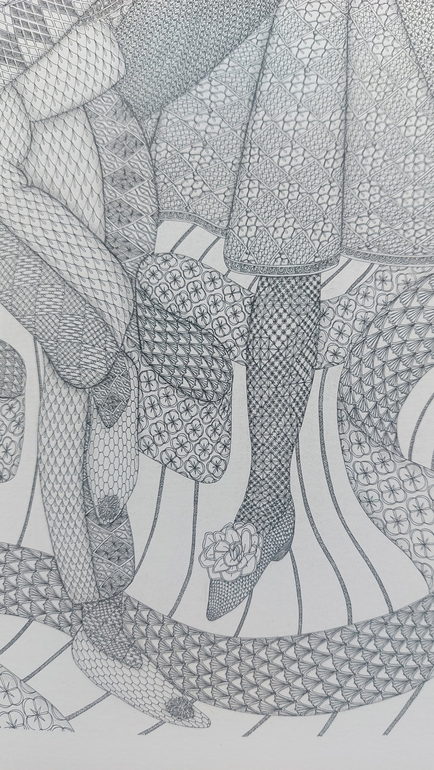 dessin dentelle Pierrot et Colombina par Le Dentelier