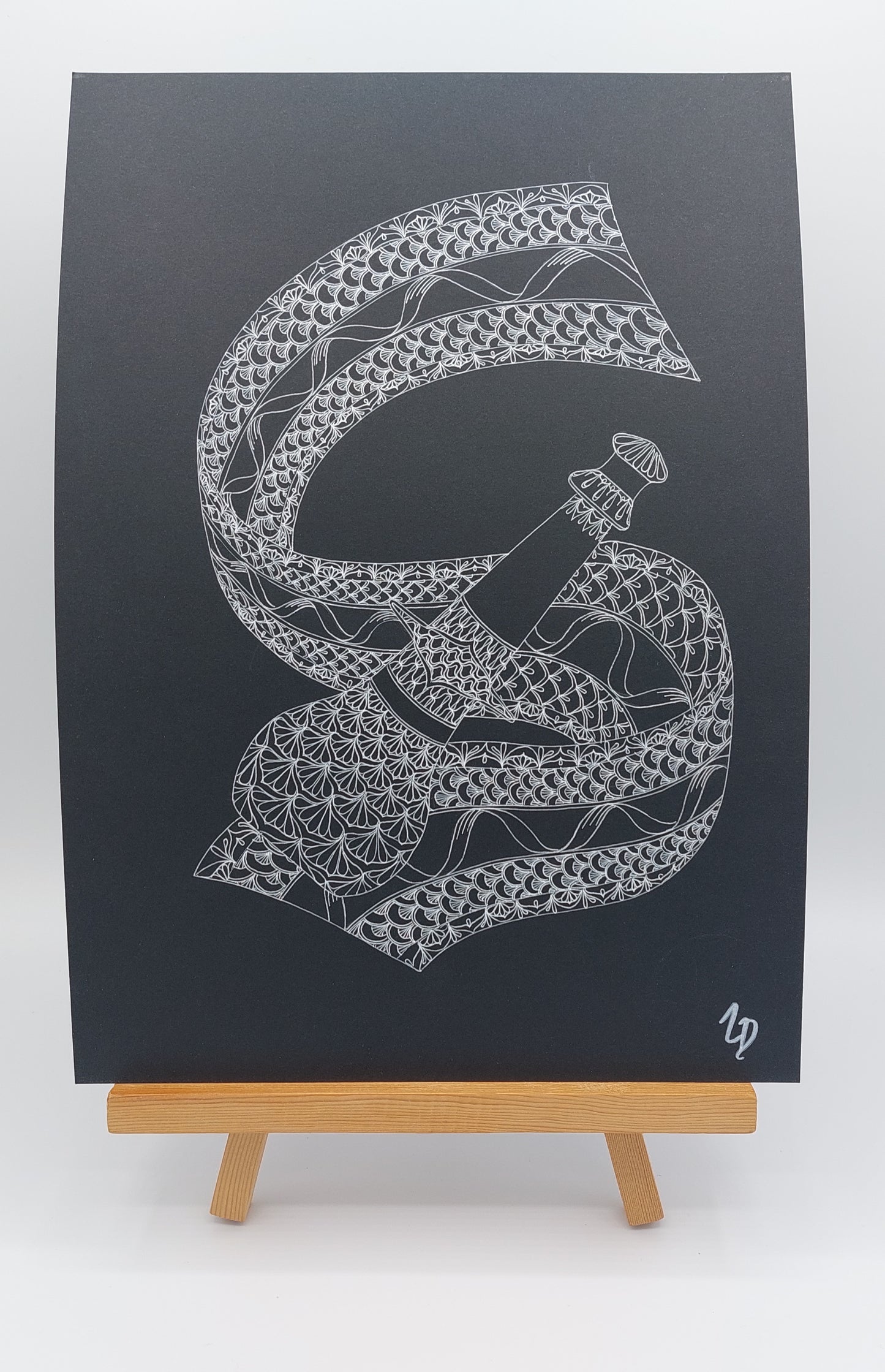 Affiche originale dessin dentelle A4 "Le Fuseau"