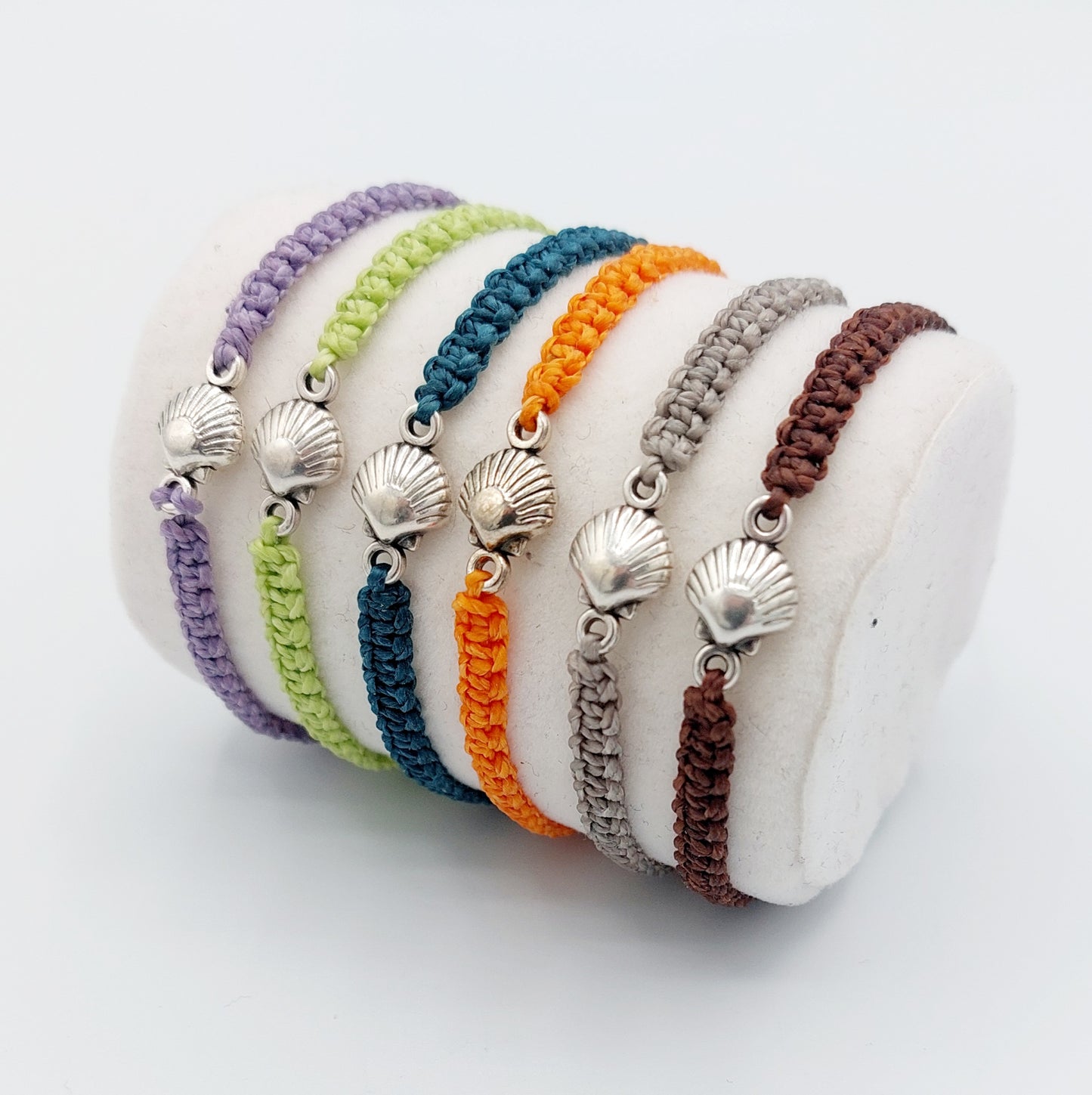 Bracelet porte-bonheur Saint Jacques de Compostelle - bijou coquille couleur argent- fait main Haute-Loire