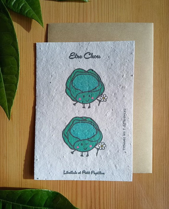cartes-jeux pour enfants thème papillons, libellules, fraises, choux. idées originales pour accompagner un cadeau. carte anniversaire, carte noel enfant - carte à planter