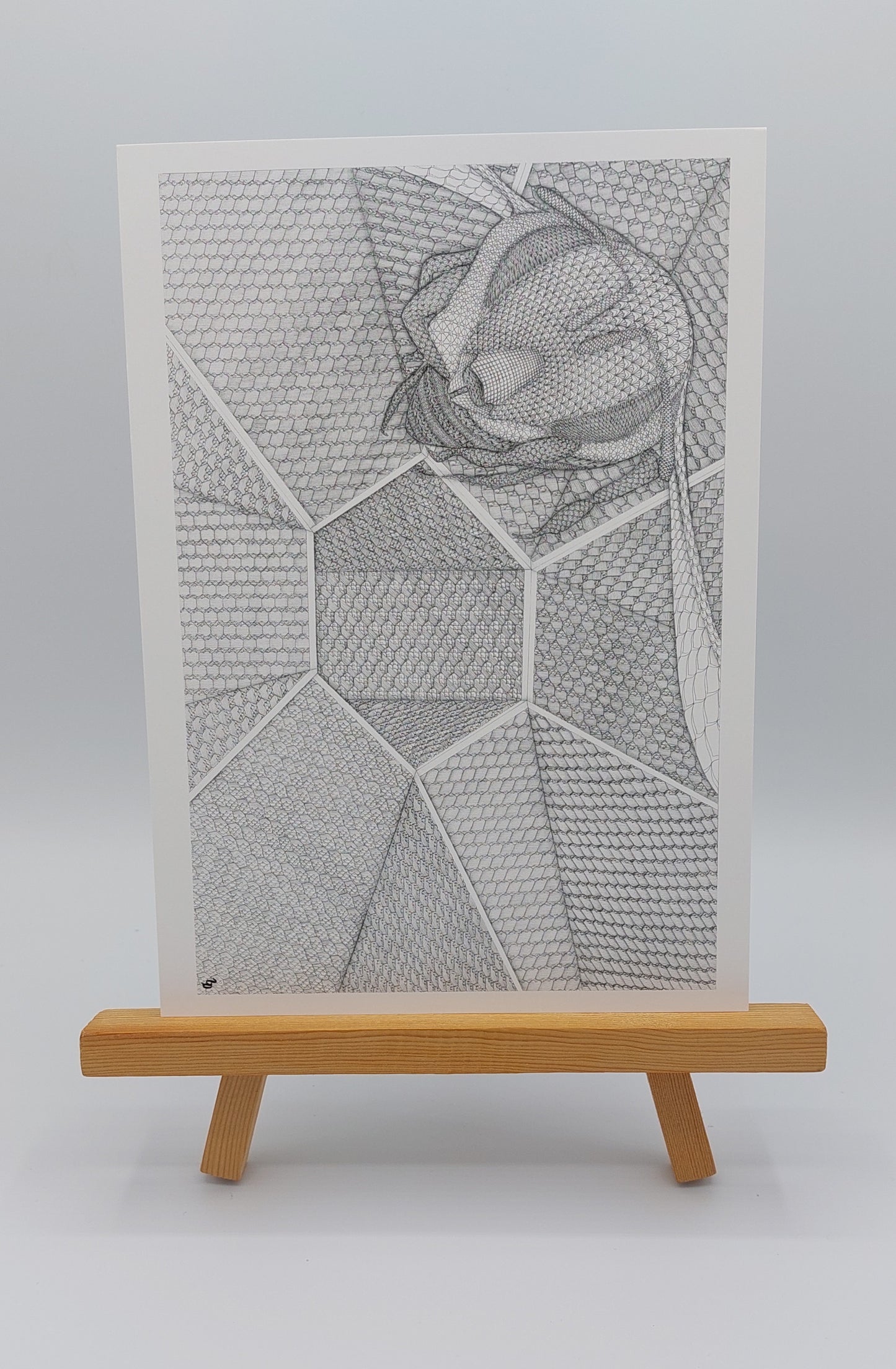 Carte postale format A5 L araignée et sa toile de dentelle - artiste Le Dentelier