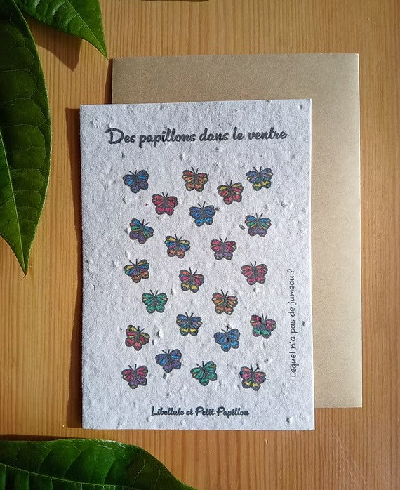 cartes-jeux pour enfants thème papillons, libellules, fraises, choux. idées originales pour accompagner un cadeau. carte anniversaire, carte noel enfant - carte à planter