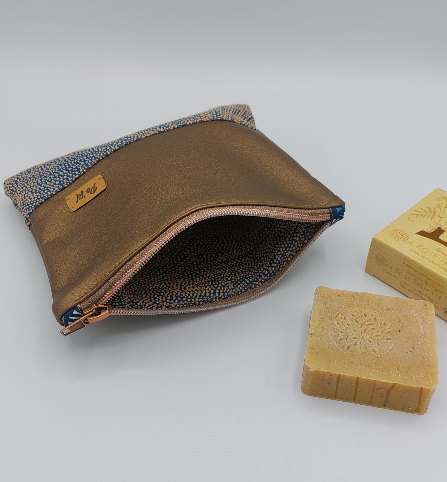 Pochettes plates similicuir femme couleur vieux or