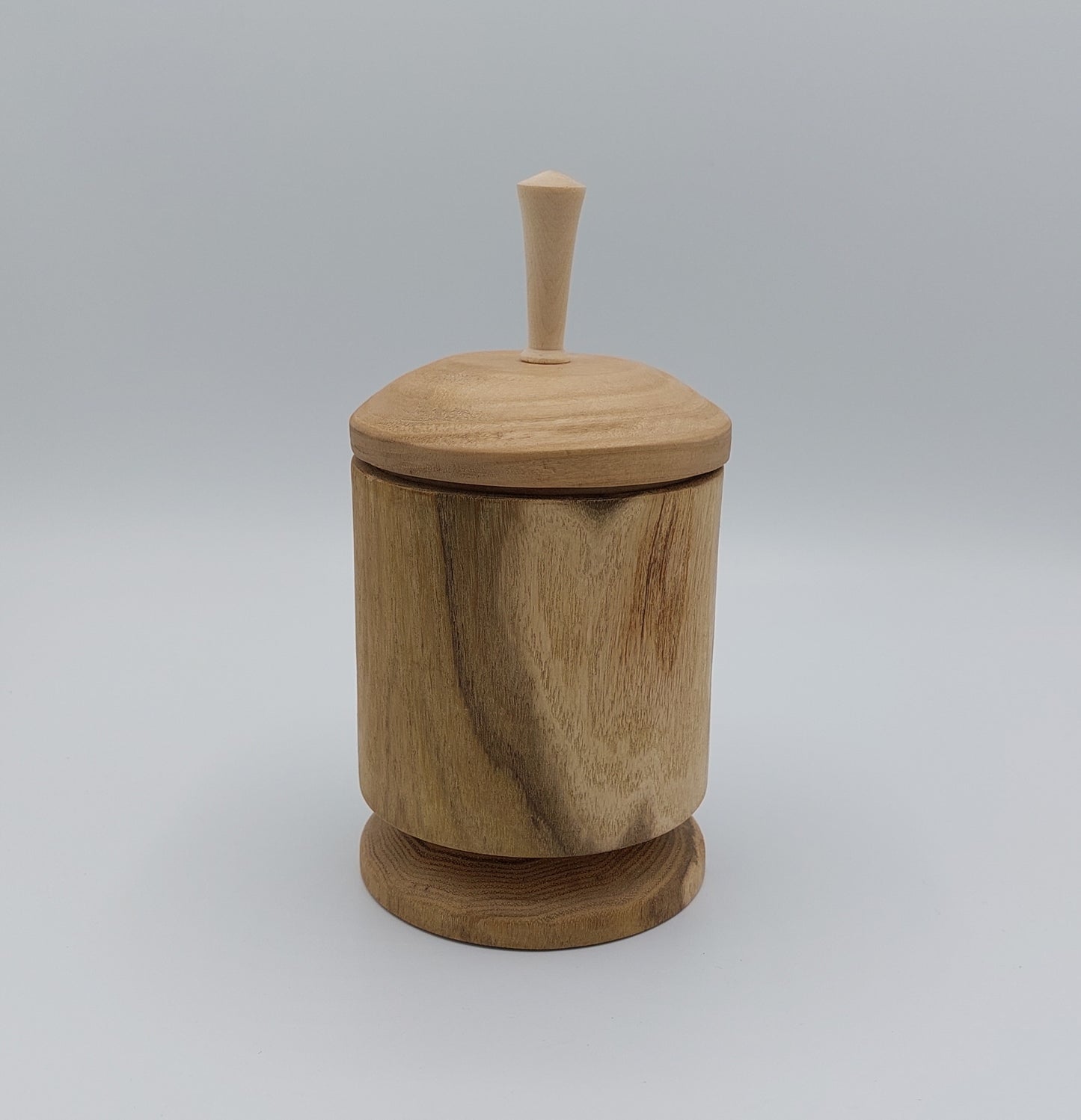 Pot avec couvercle en bois tourné - artisanat de haute-loire ustensile cuisine et décoration
