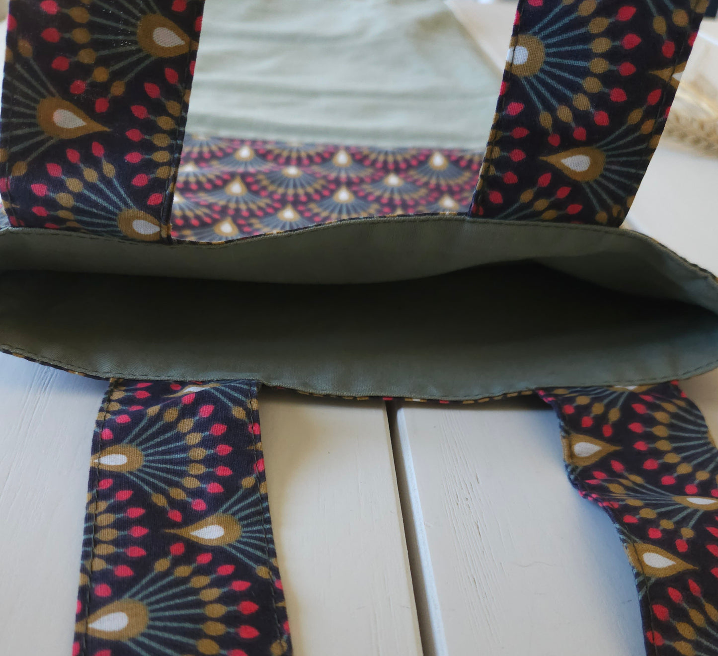 sac à baguettes fait-main réutilisable en tissus 100% coton. accessoire cuisine éco-responsable. Fabriqué en Auvergne (Haute-Loire)