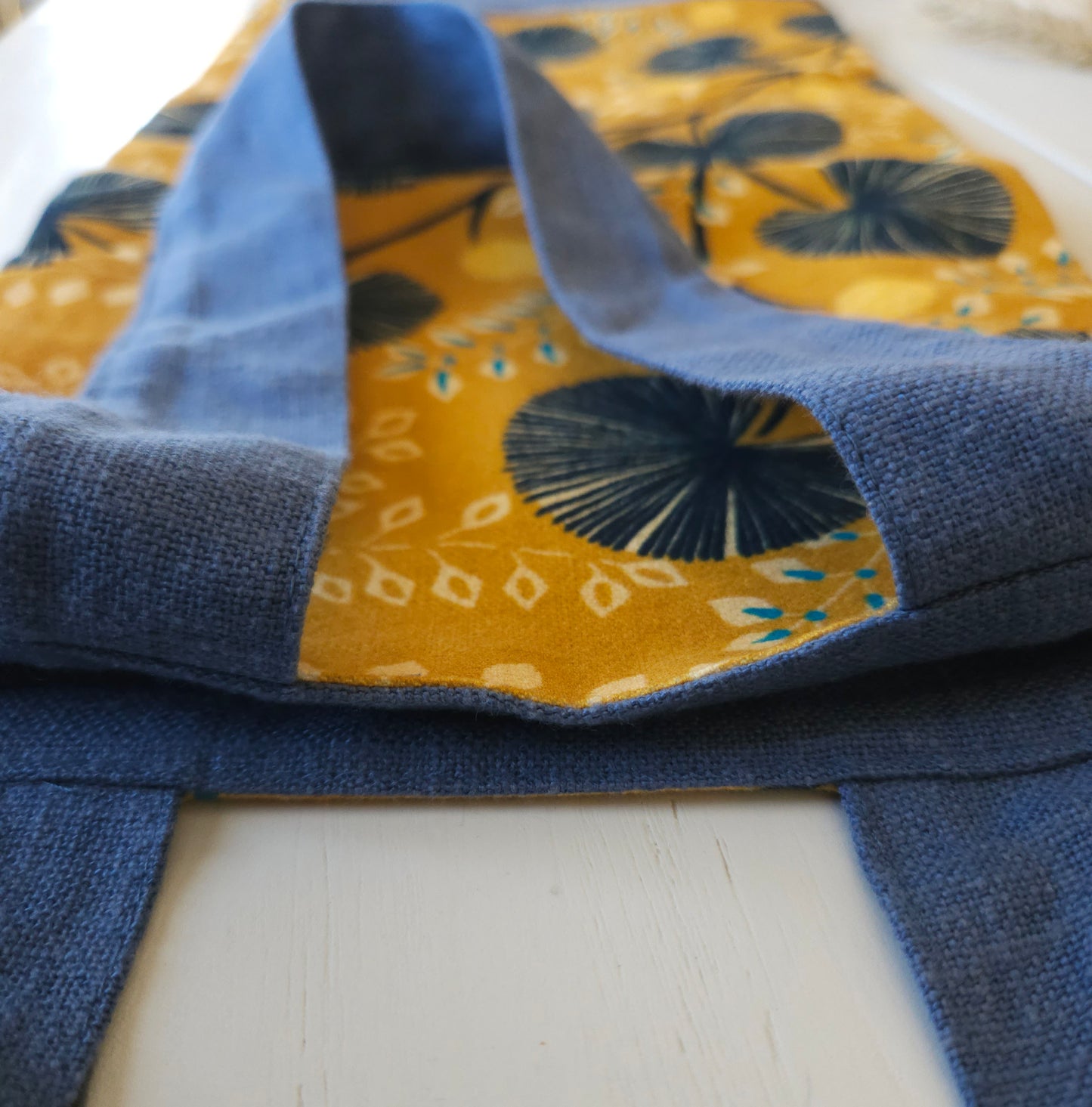 sac à pain fait-main réutilisable en tissus 100% coton. accessoire cuisine éco-responsable. Fabriqué en Auvergne (Haute-Loire)