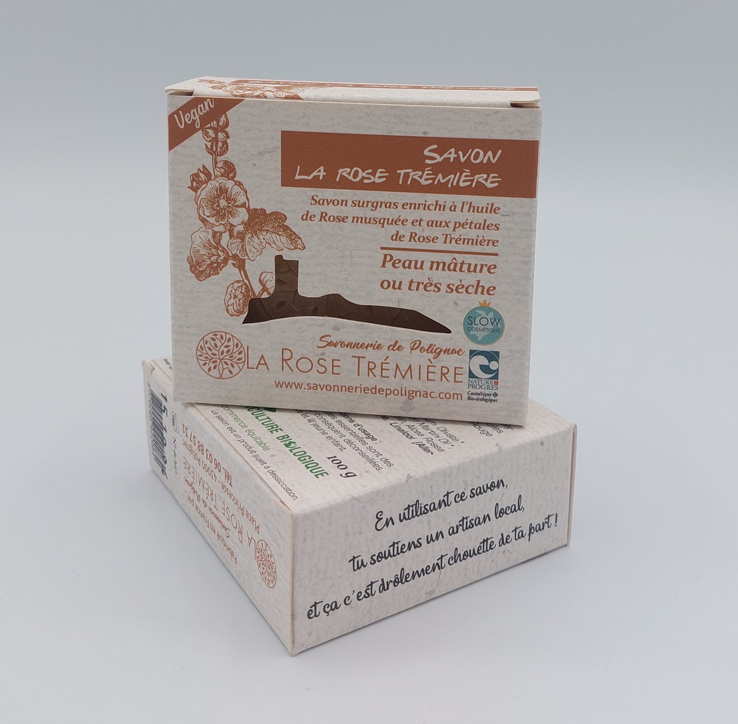 Savon la Rose Tremiere pour peau mature bio nature et progres