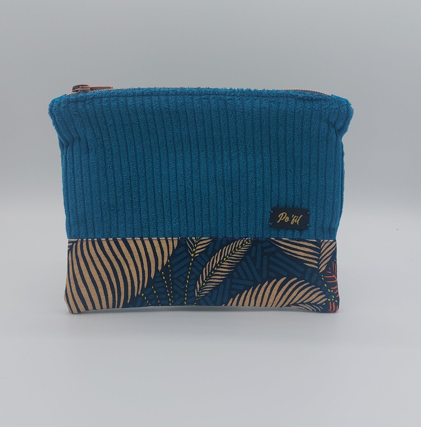 trousse maquillage bleu canard
