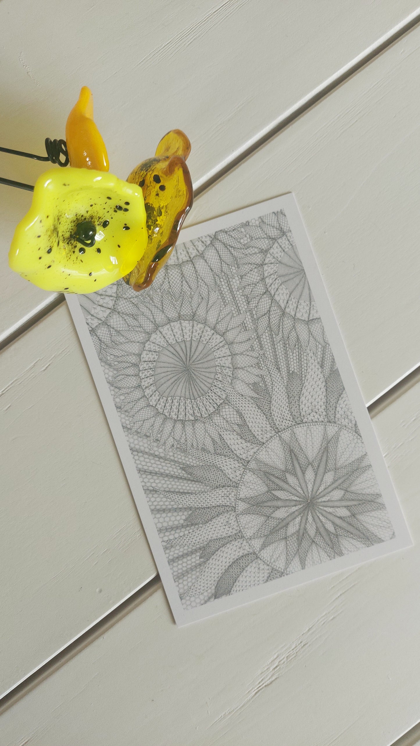 carte postale été artiste Le dentelier - dessin dentelle