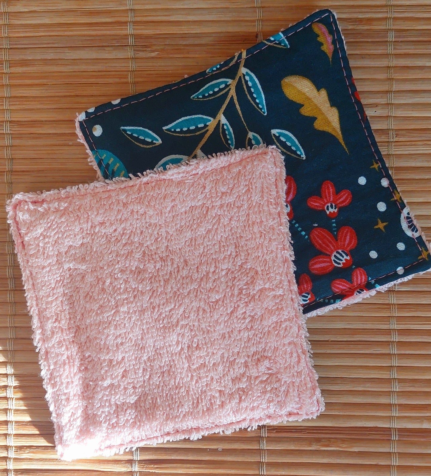 Lingettes lavables 10x10 cm - "Les fleuris"