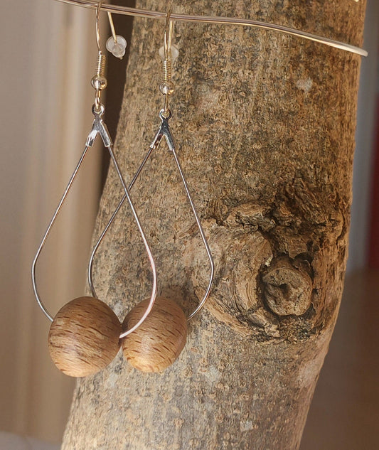 Boucles d'oreilles bois