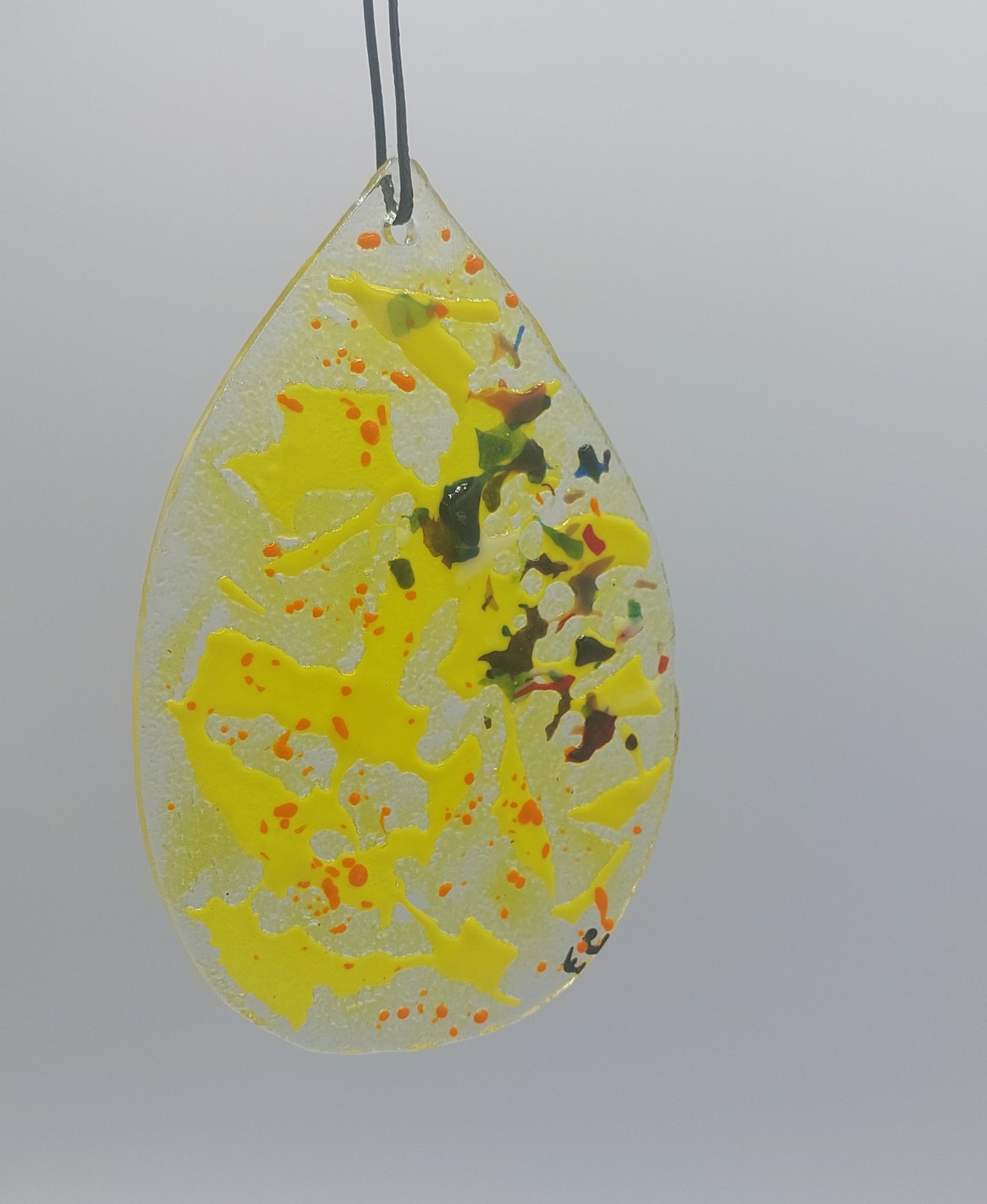 Attrapes-soleil "Goutte" - verre fusing jaune