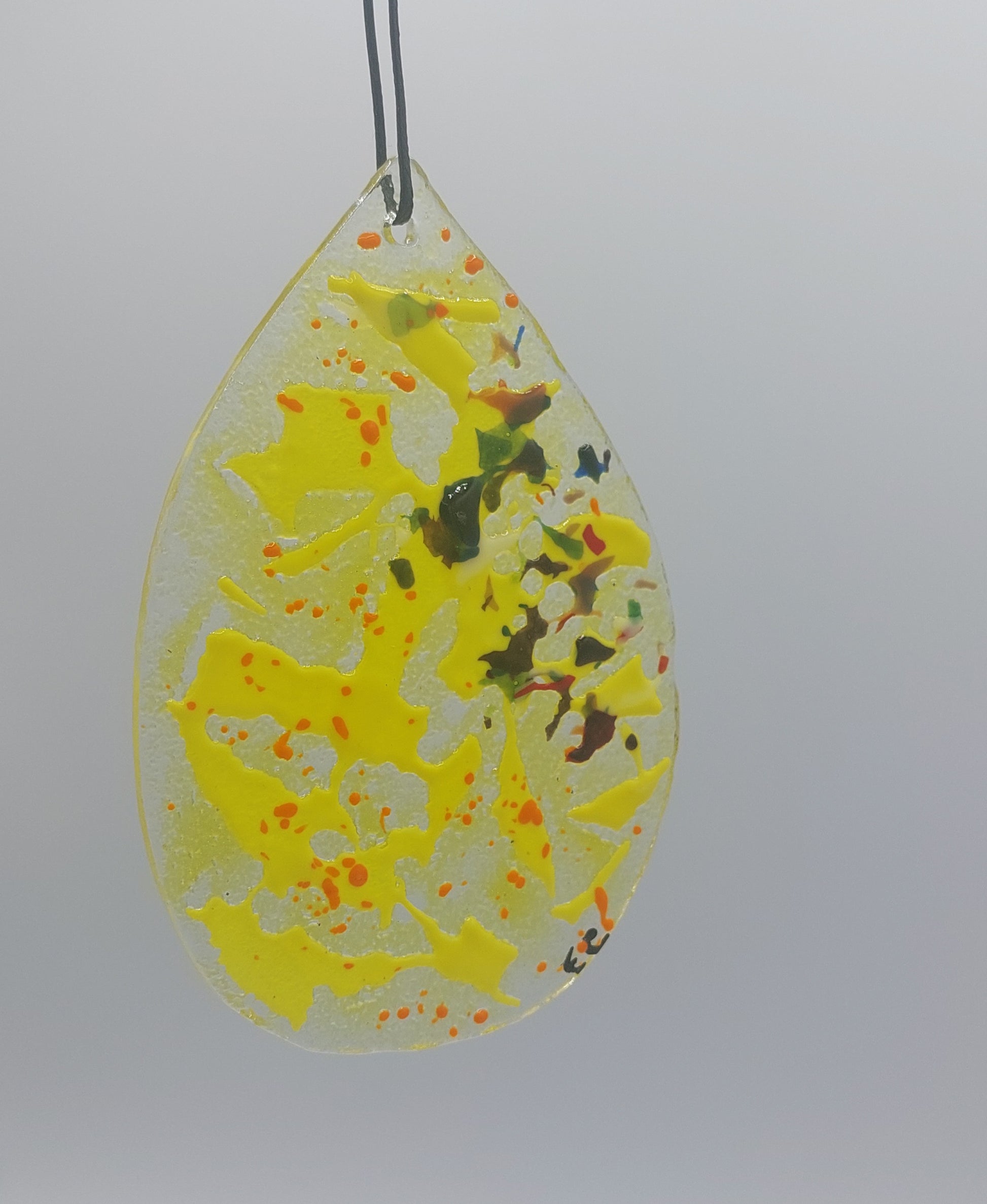 Attrapes-soleil "Goutte" - verre fusing jaune