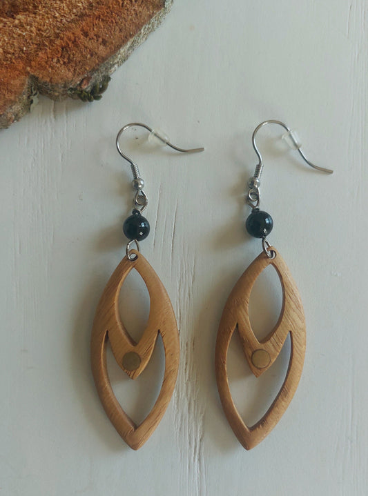 Boucles d'oreilles bois