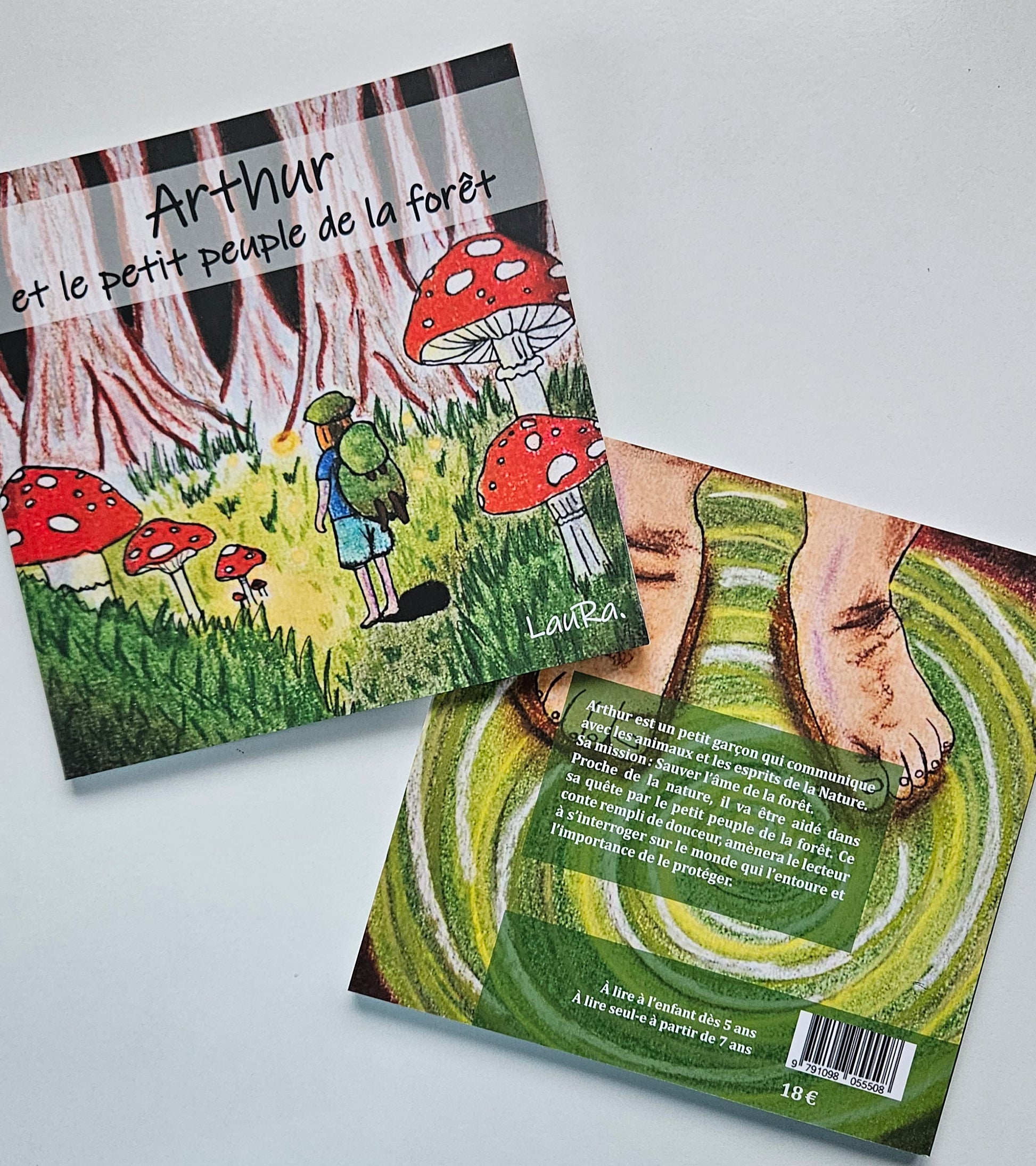 Arthur et le petit peuple de la forêt - livre jeunesse et conte philosophique par l’auteure-illustratrice LauRa. Initiation écologie, protection environnementale. A lire à l'enfant dès 5 ans et à lire seul-e à partir de 7 ans. 