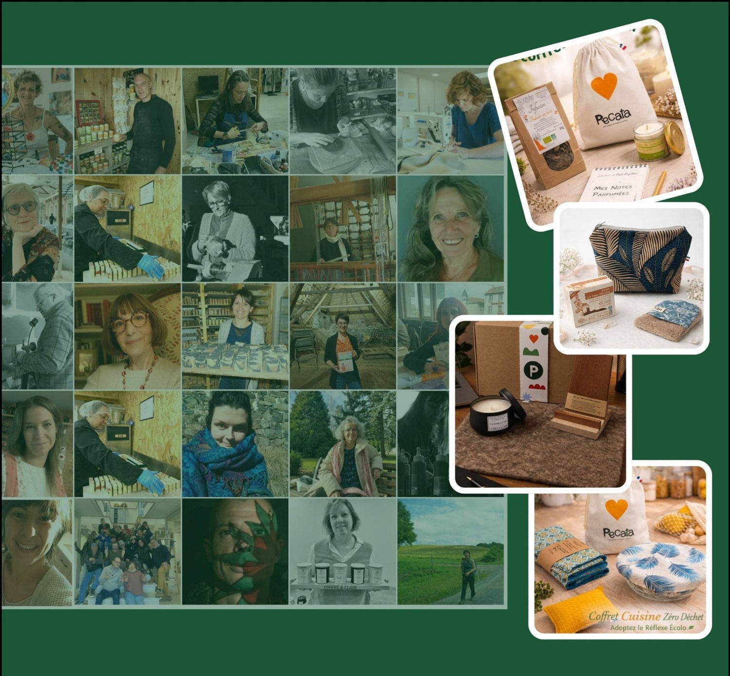 Coffrets cadeaux pour entreprises engagées en RSE - coffrets cadeaux de Haute-Loire personnalisables. artisanat éthique, local, éco-responsable
