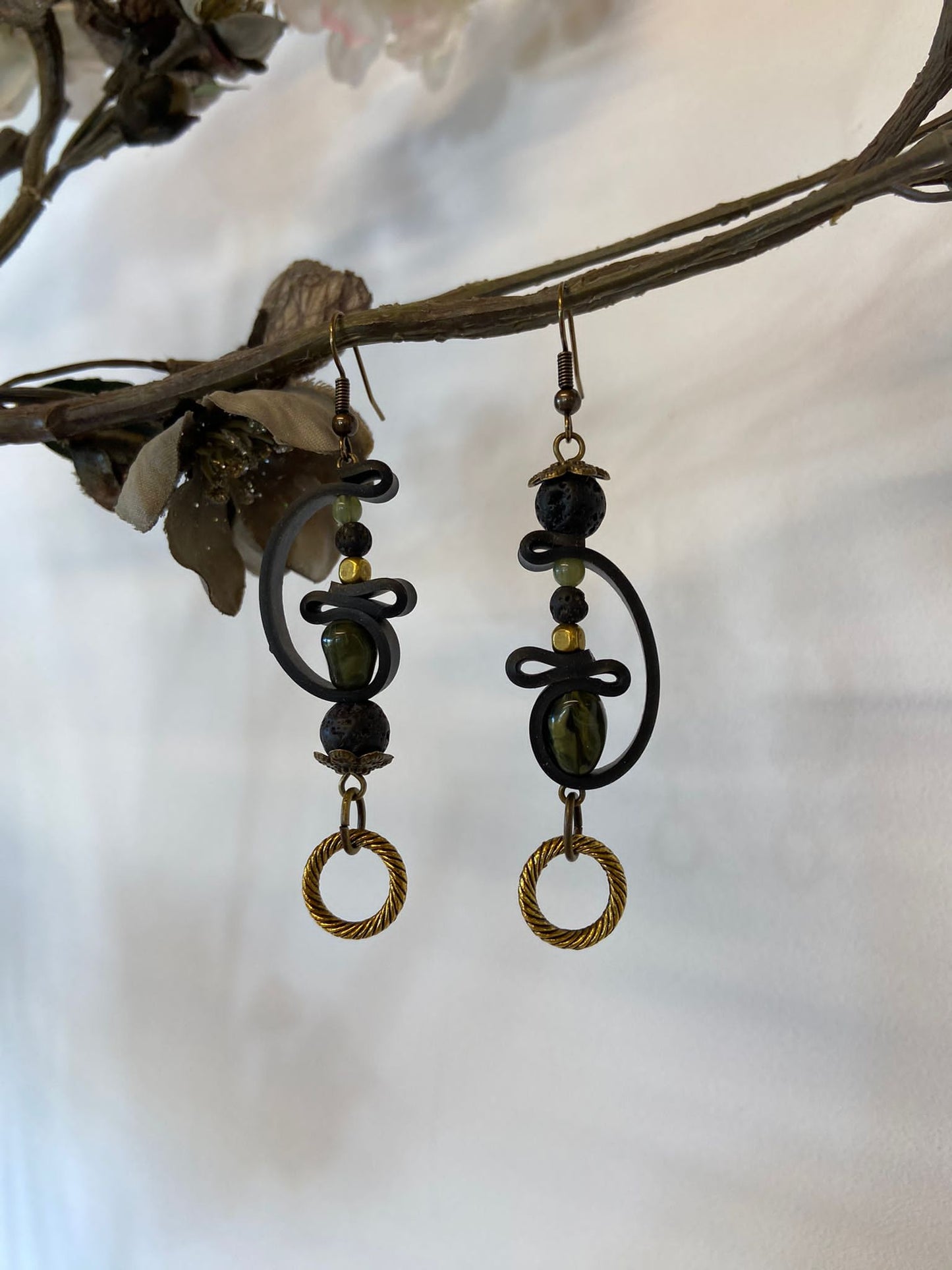 Boucles d’oreilles upcyclées artisanat 