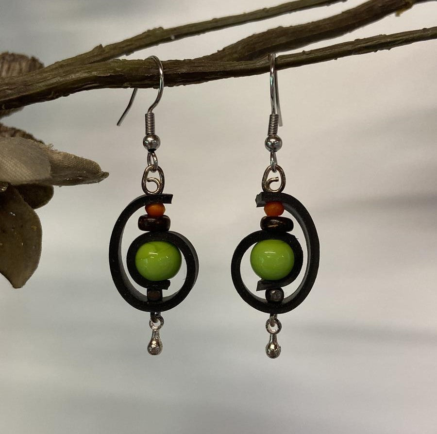 boucles d'oreilles - bijoux upcyclés l'arbre aux mille bijoux Haute-Loire