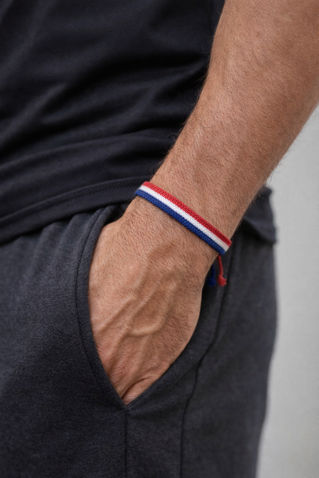 Bracelets brésiliens "Le Supporter Français" - couleurs bleu blanc rouge - bracelet fabriqué en France - tissé main - Bracelet porte-bonheur - Coupe du Monde Supporter France