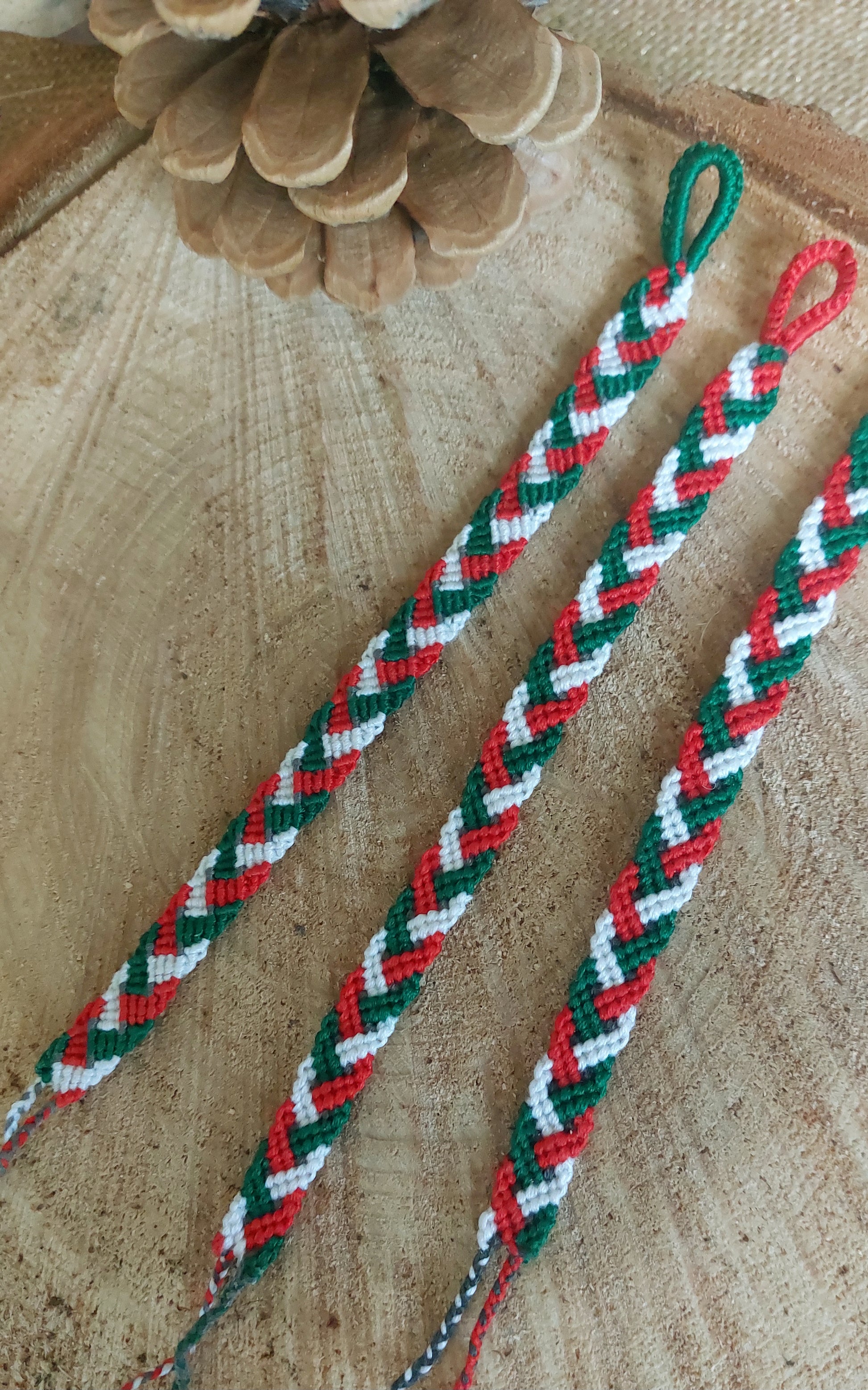 Bracelets porte-bonheur de Noël "Tresse"