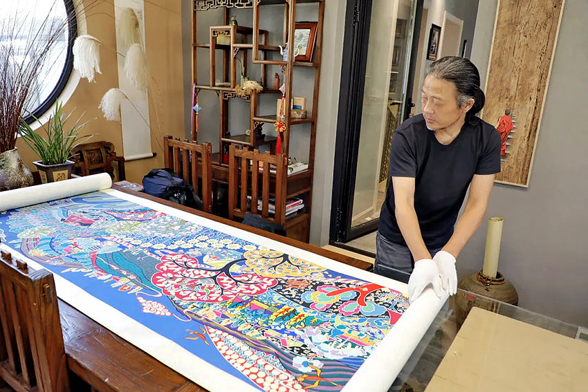 Wèn Lù - en chemin vers Compostelle Edition Chemins Croisés - artiste peintre - artiste peintre Lu Yongzhong - fresque 42 mètres