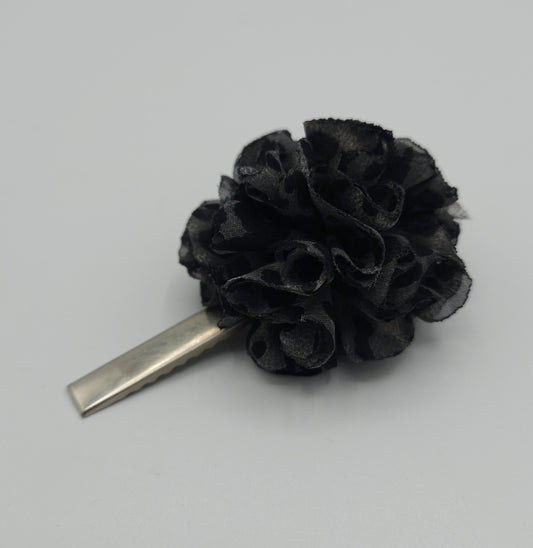 Pince cheveux Fleur en tissus upcyclés - artisanat d'Auvergne - style bohème-chic - coiffure mariage , danse flamenco , esprit bohème.