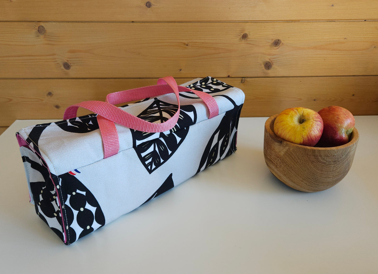 Sac à cake en textile upcyclé - pour transport facile et pratique - lavable et réutilisable. création artisanale locale - Haute-Loire