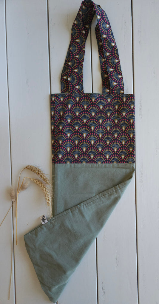 sac à baguettes fait-main réutilisable en tissus 100% coton. accessoire cuisine éco-responsable. Fabriqué en Auvergne (Haute-Loire)