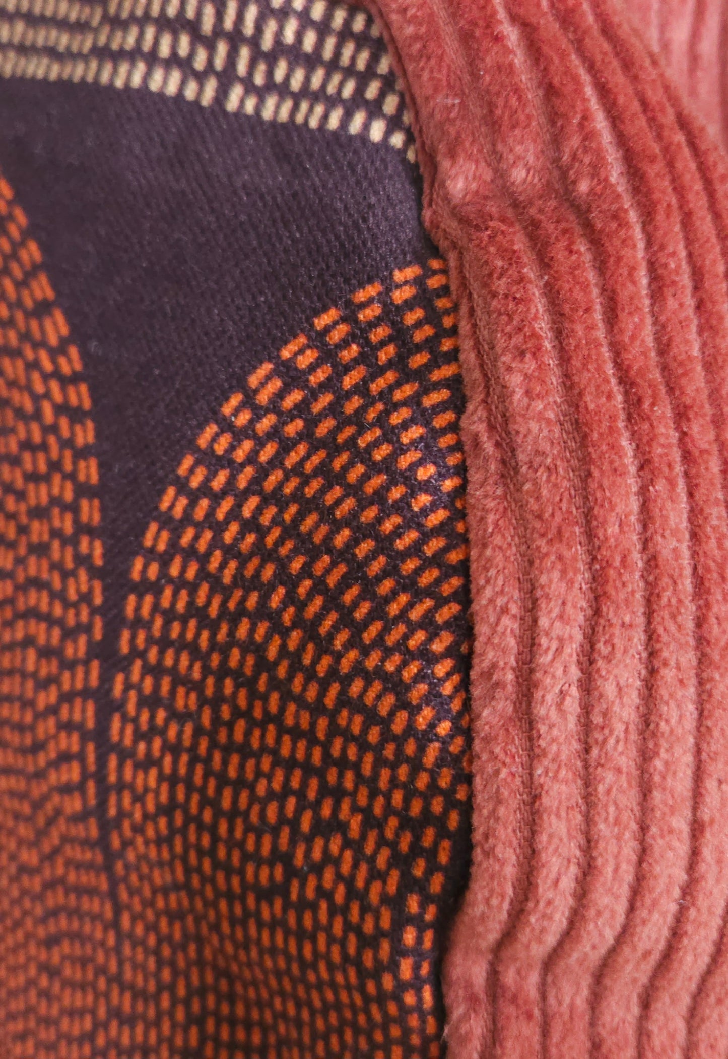 Sac polochon en velours côtelé Po'Fil - velours cotelé rouge brique - artisanat de Haute-Loire - sac de sport  - style ethnique