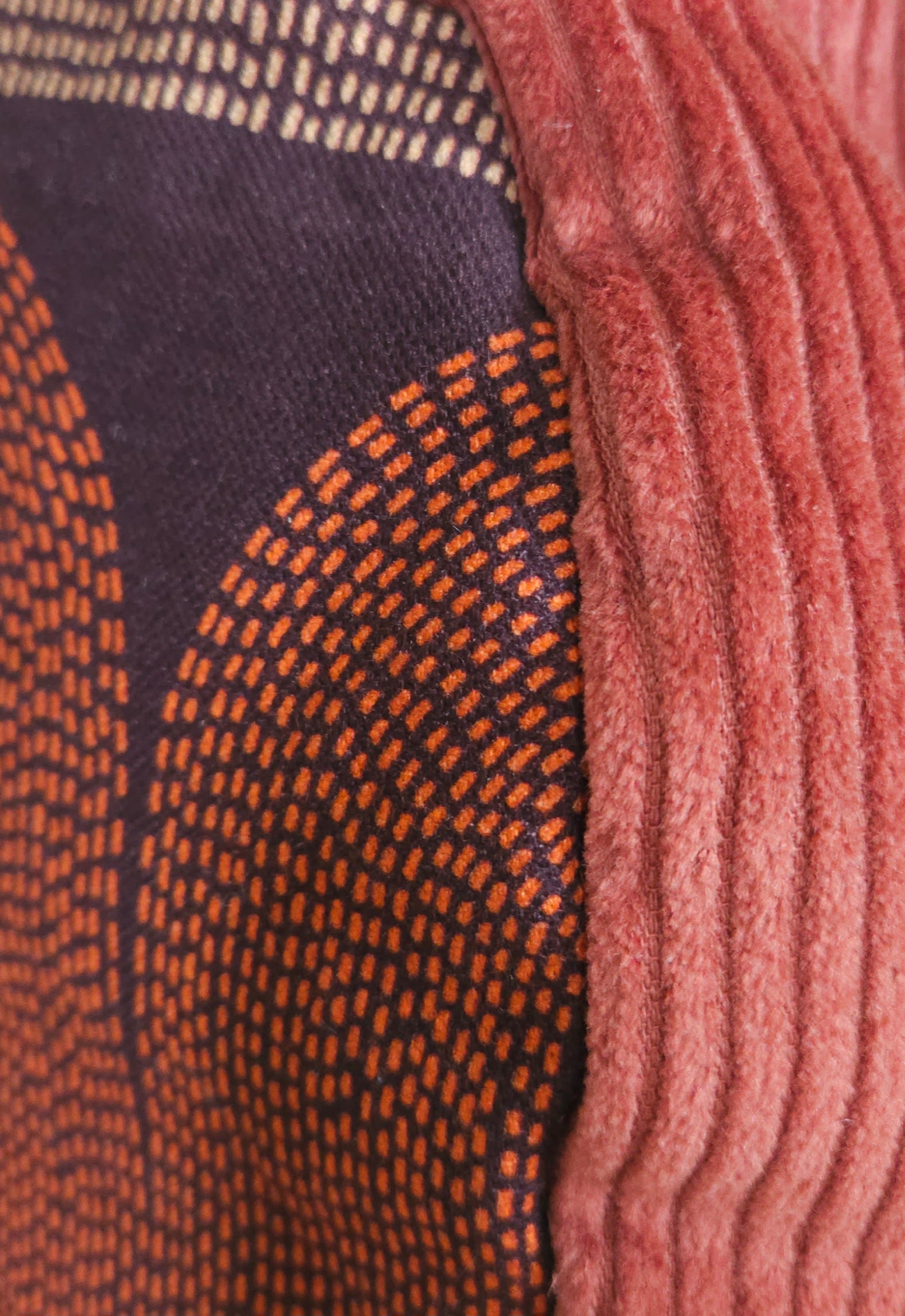 Sac polochon en velours côtelé Po'Fil - velours cotelé rouge brique - artisanat de Haute-Loire - sac de sport  - style ethnique