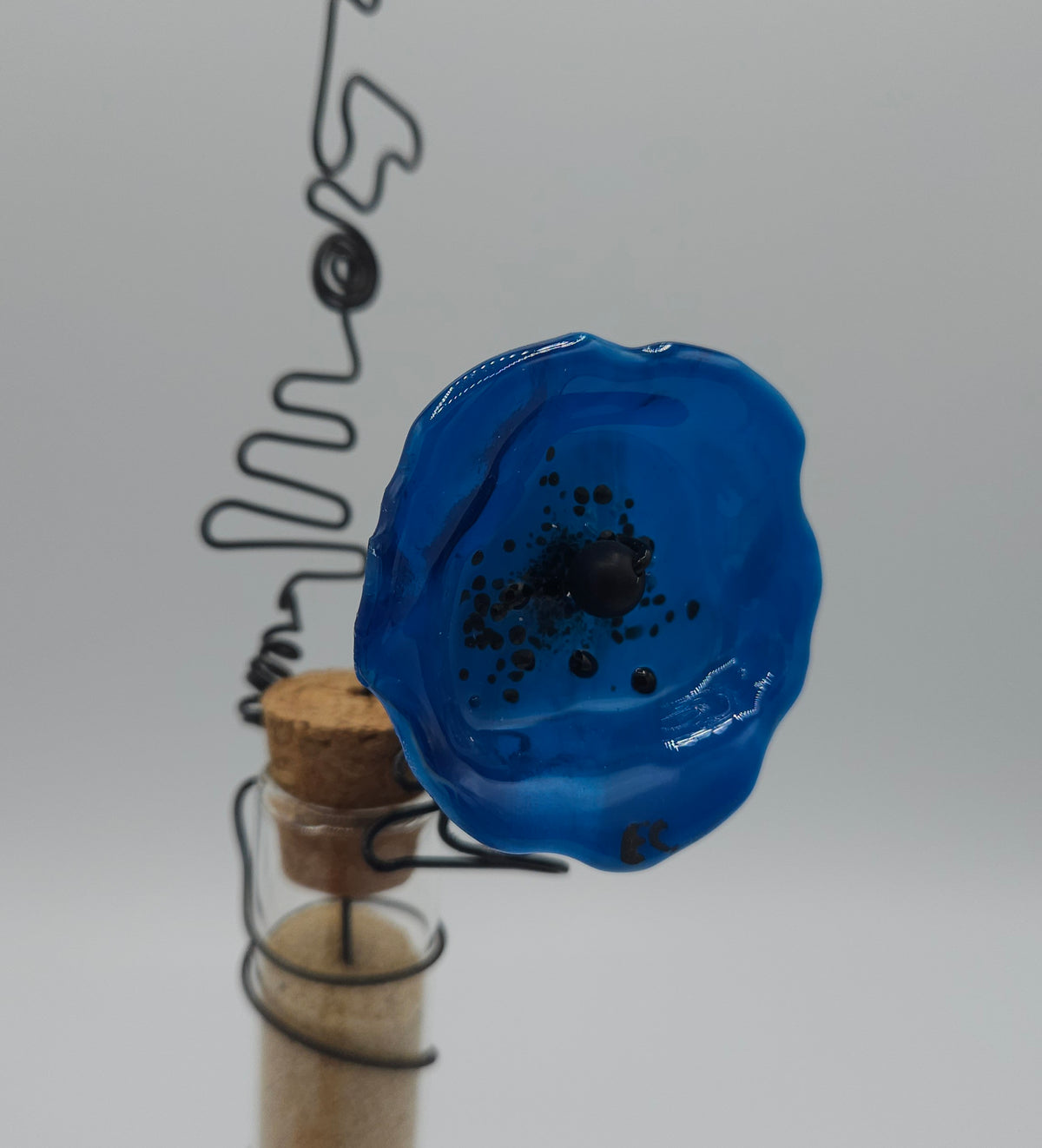 Vase suspendu Fleur en verre L'Art en Transparence - artisanat de Haute-Loire