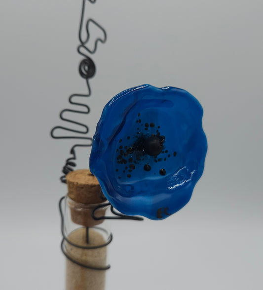 Vase suspendu Fleur en verre L'Art en Transparence - artisanat de Haute-Loire