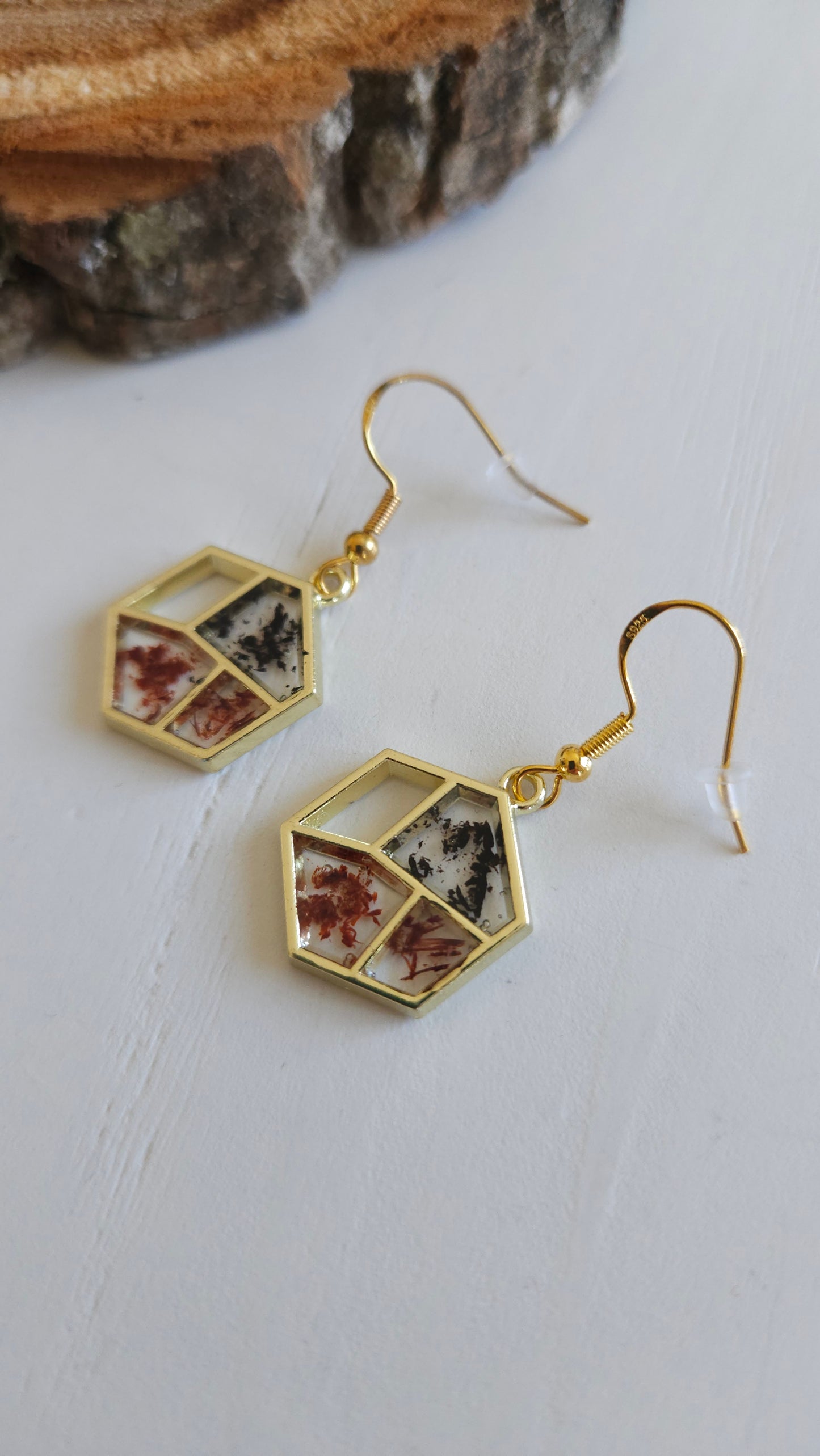 Boucles d'oreilles bois et résine Au fil du Bois